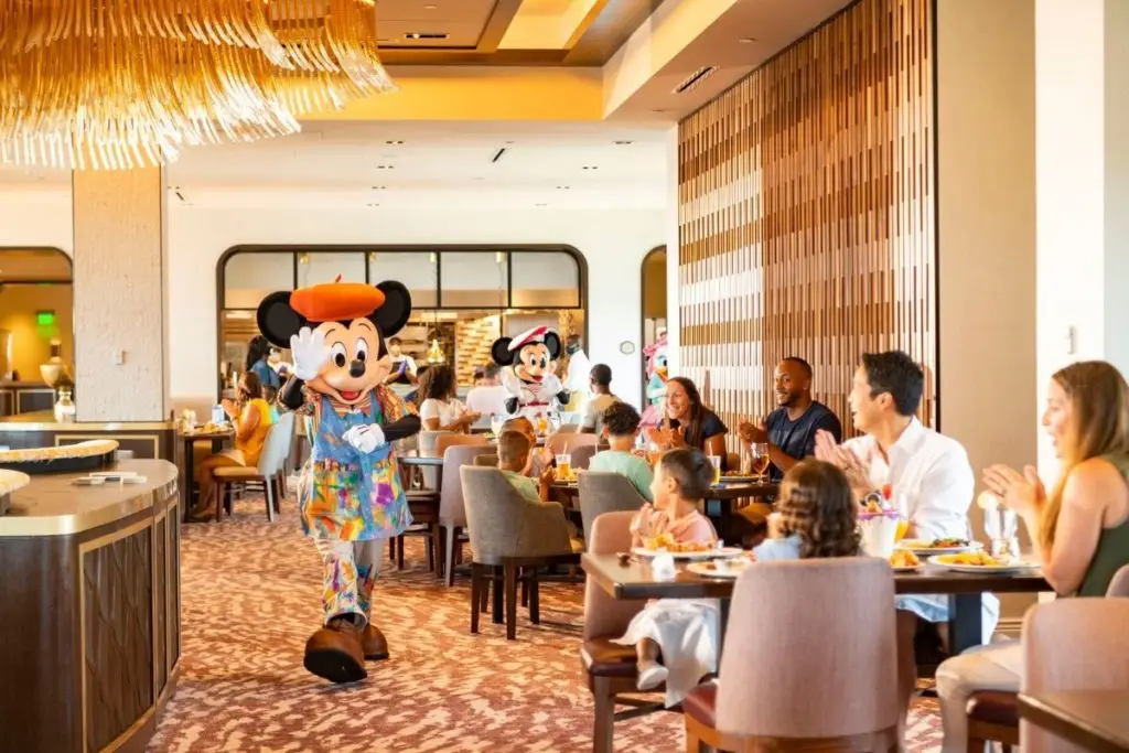 Photo of Mickey Mouse at Topolino Terrace Character Meal at Disney World.