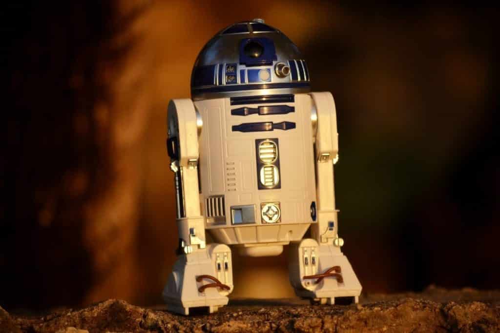 Closeup of R2-D2 from Star Wars.