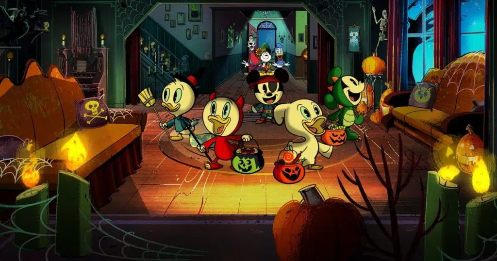 Animated still from the Mickey Mouse short film, The Scariest Story Ever: A Mickey Mouse Halloween Spooktacular.