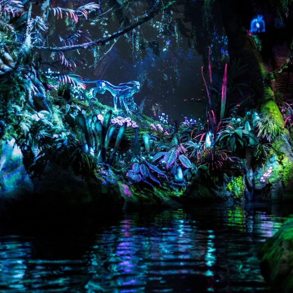 Photo from inside the Na'vi River Journey ride at Animal Kingdom in FL.