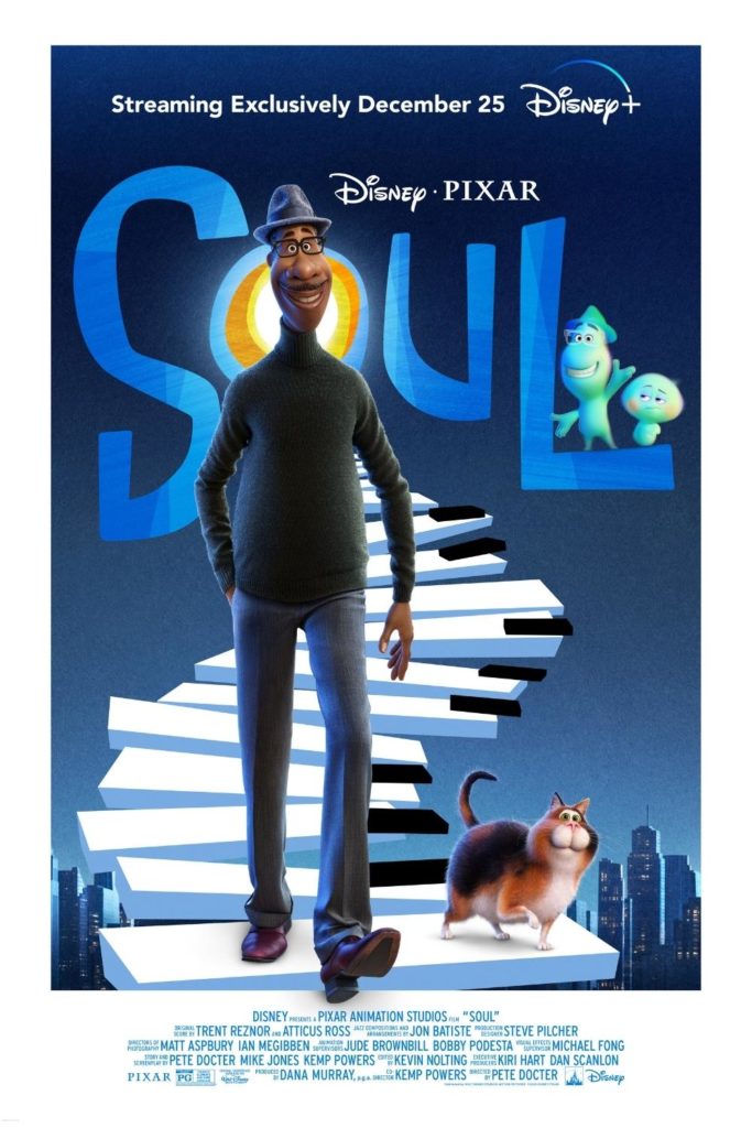 Promotional movie poster for Disney and Pixar's Soul.