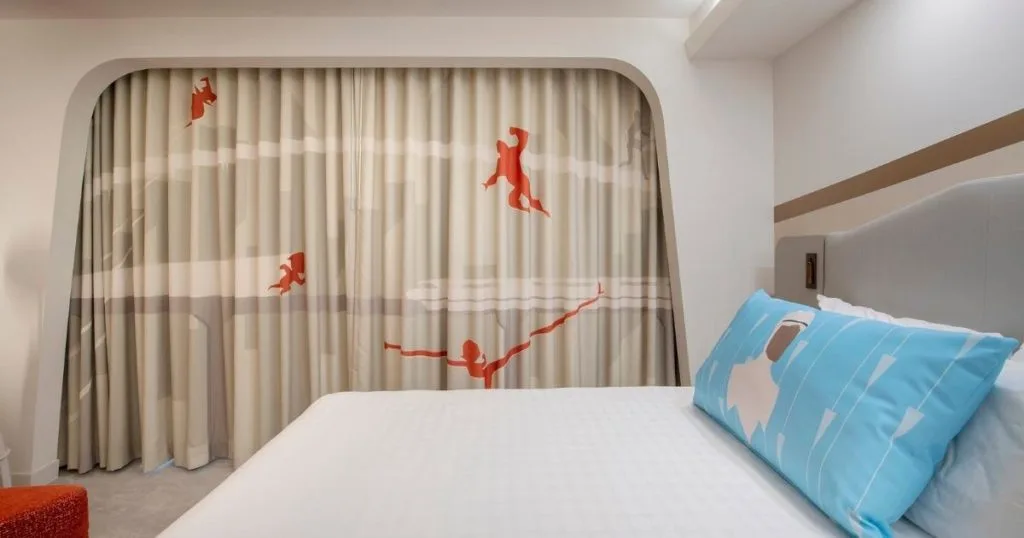 Photo of a newly redesigned Incredibles-themed room at Disney's Contemporary Resort.