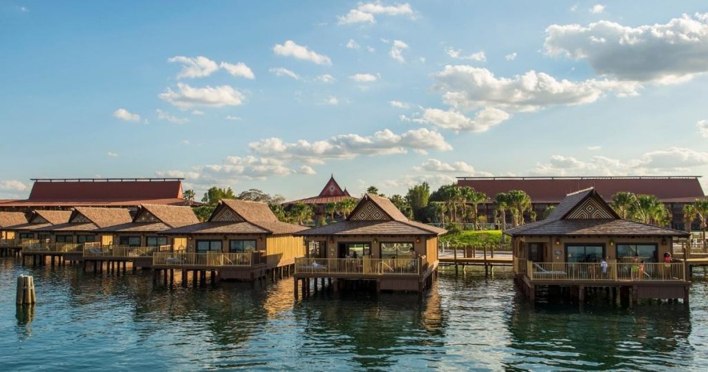 Photo of the overwater bungalows at Disney's Polynesian Village Resort.
