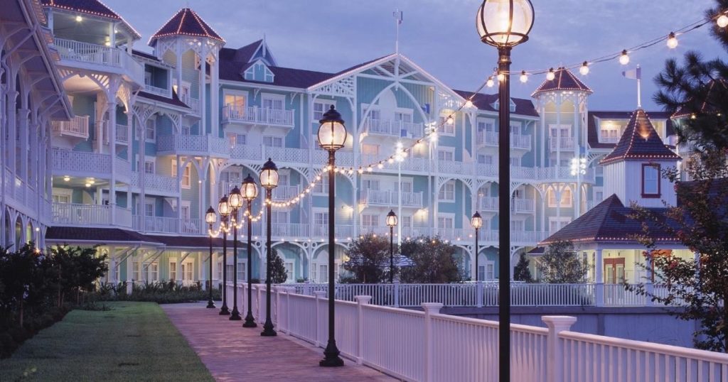 Photo of the exterior of the Yacht & Beach Club Resorts at Disney World.