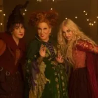Promotional still with a photo of the Sanderson sisters from Hocus Pocus.