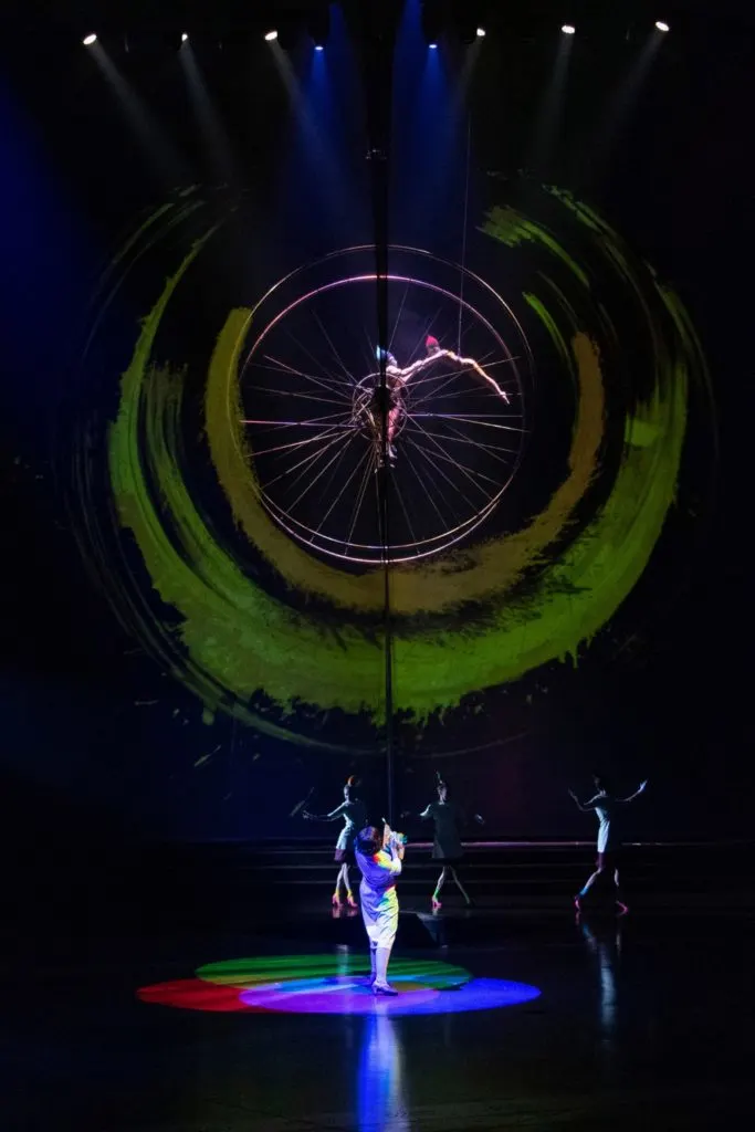 Photo of performers during a scene from Cirque du Soleil's Drawn to Life.