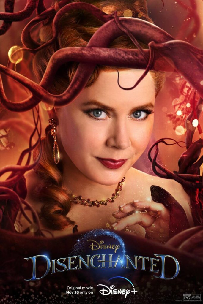 Promotional poster for Disenchanted with a closeup of actress Amy Adams.