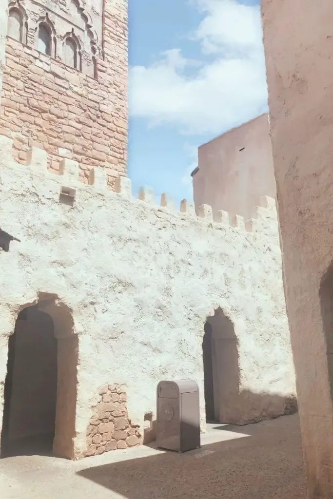 Photo of stone buildings at the Morocco Pavilion at Disney World's Epcot World Showcase.