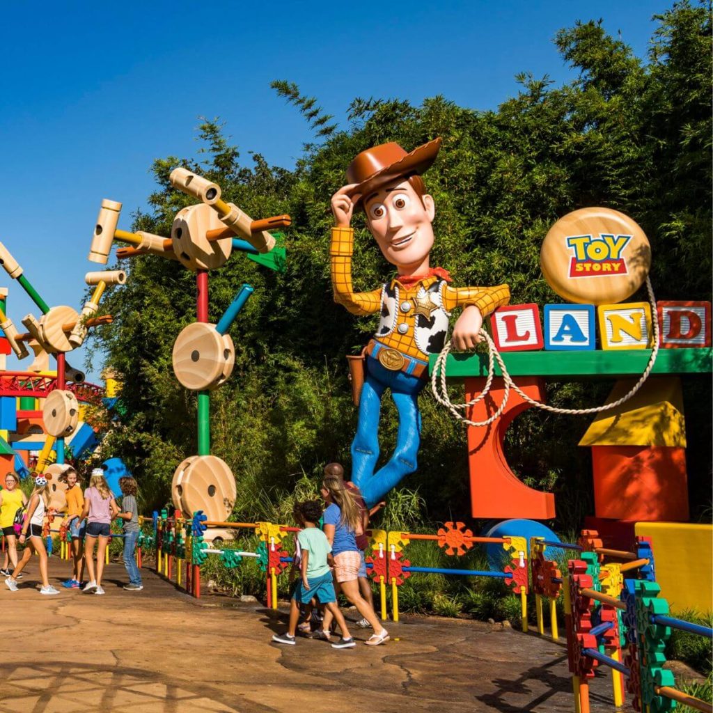 Photo of the main entrance for Toy Story Land at Disney World's Hollywood Studios theme park.