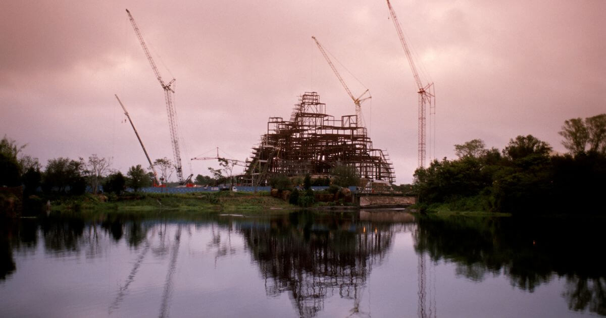 Photo of Expedition Everest construction at Disney's Animal Kingdom theme park.