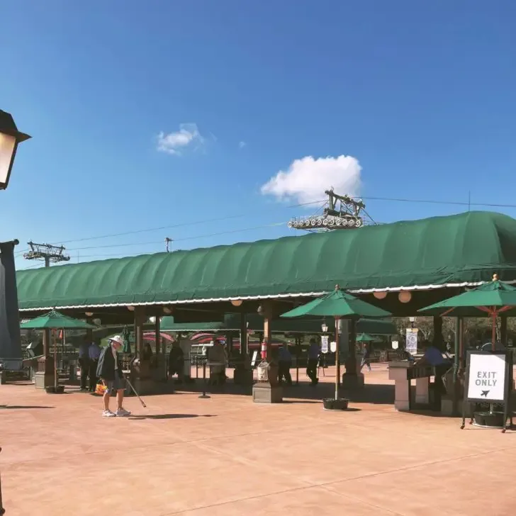 Photo of the entrance and exit at Epcot's back gate.