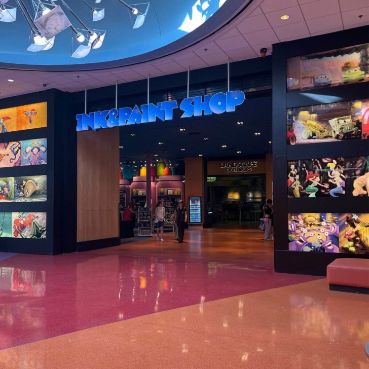 Photo of the entrance to the Ink & Paint Shop resort gift shop at Disney's Art of Animation Resort.