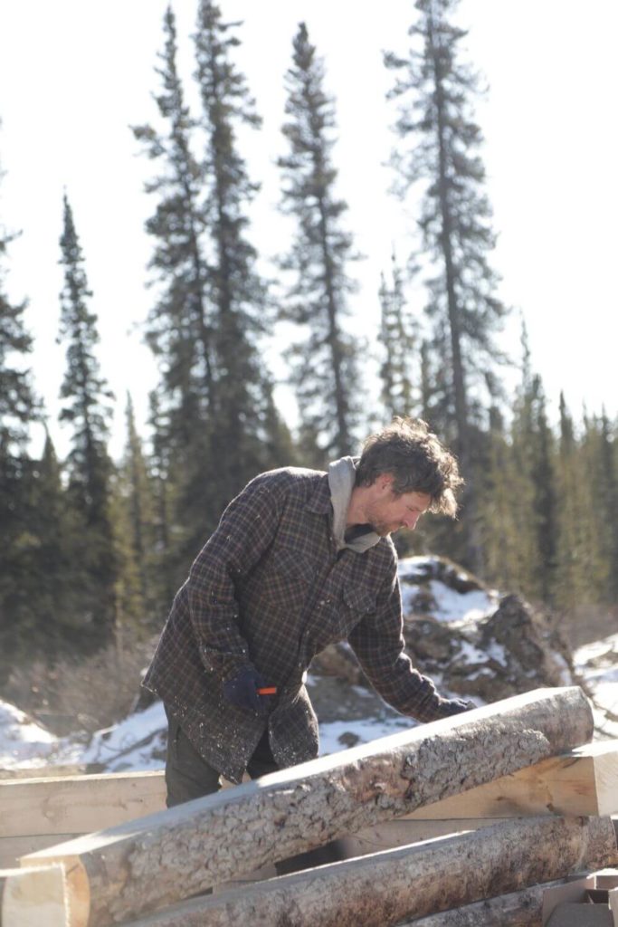 A man (Jessie Holmes) builds a sauna on his property in Brushkana for his well being and sanitation on the reality show, Life Below Zero.