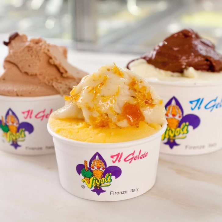 Photo of 3 cups of gelato from Vivoli il Gelato.