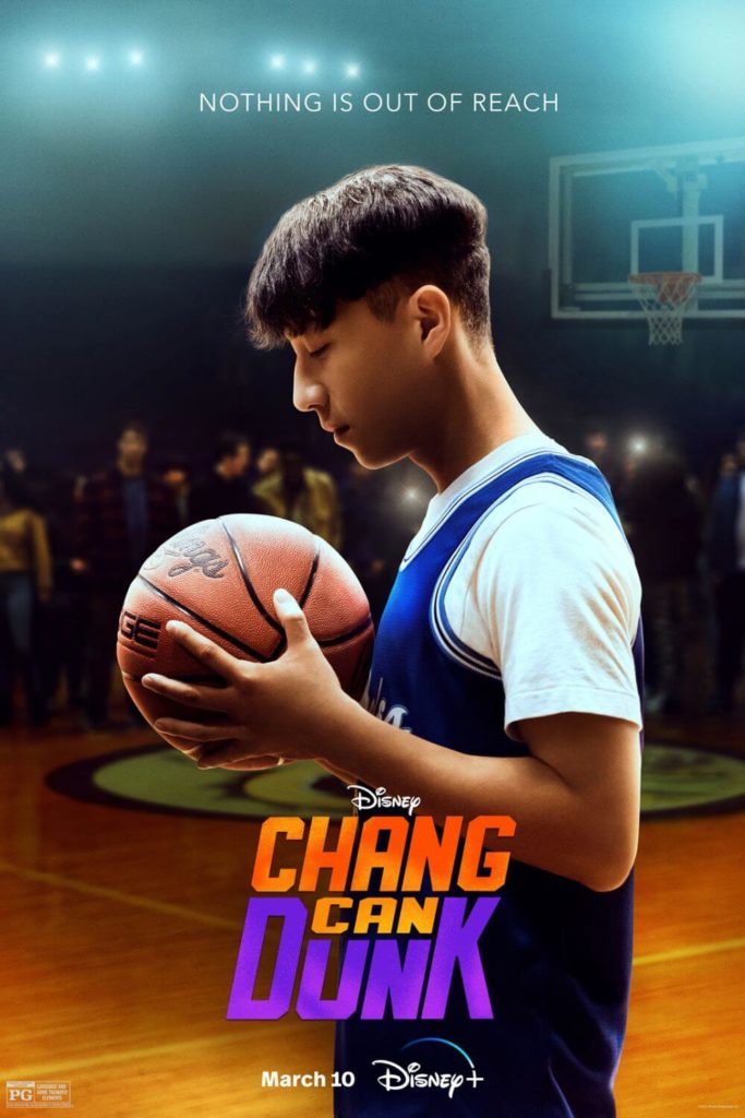 Promotional poster for the Disney Plus basketball movie, Chang Can Dunk.