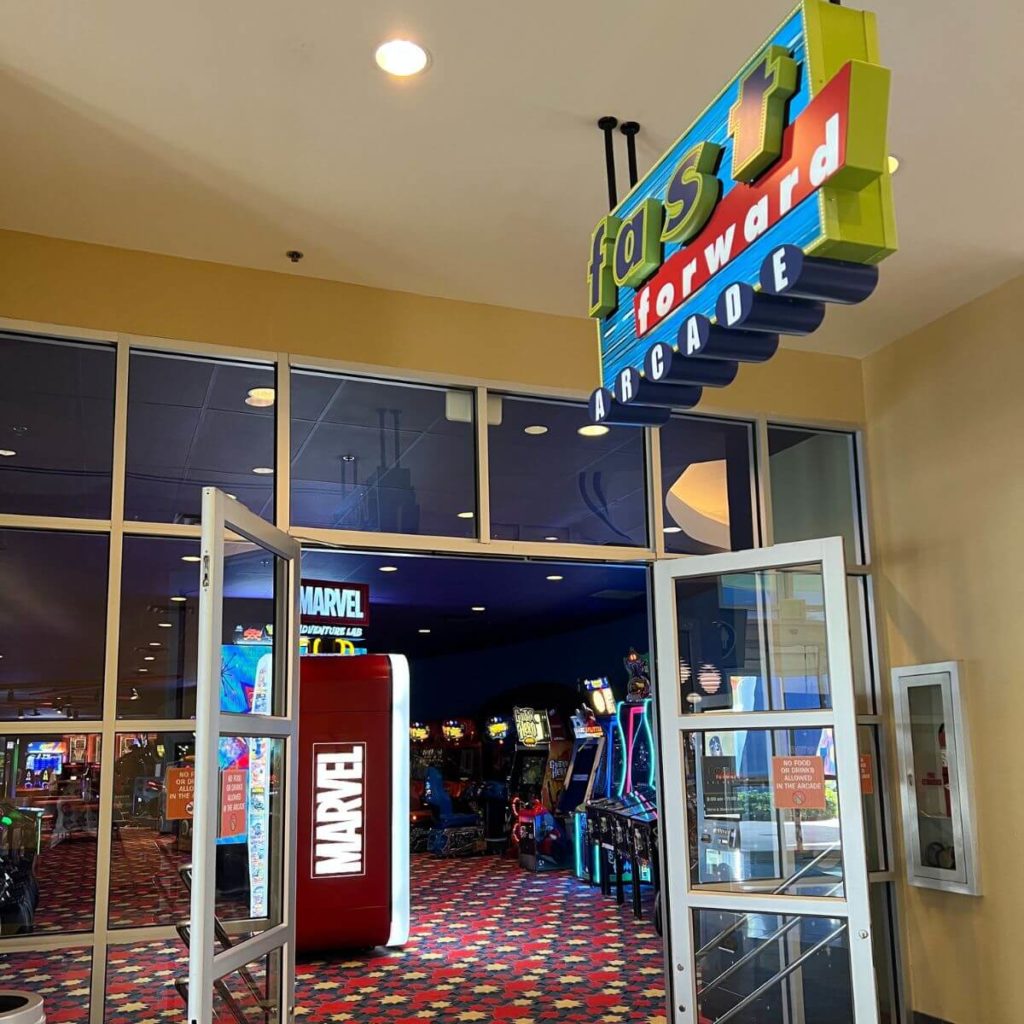 Photo of the entrance to the Fast Forward Arcade.