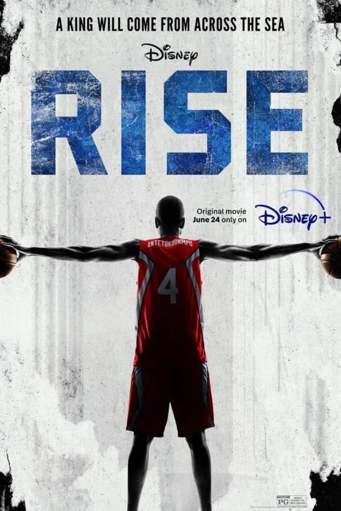Promotional poster for the Disney Plus basketball movie, Rise.