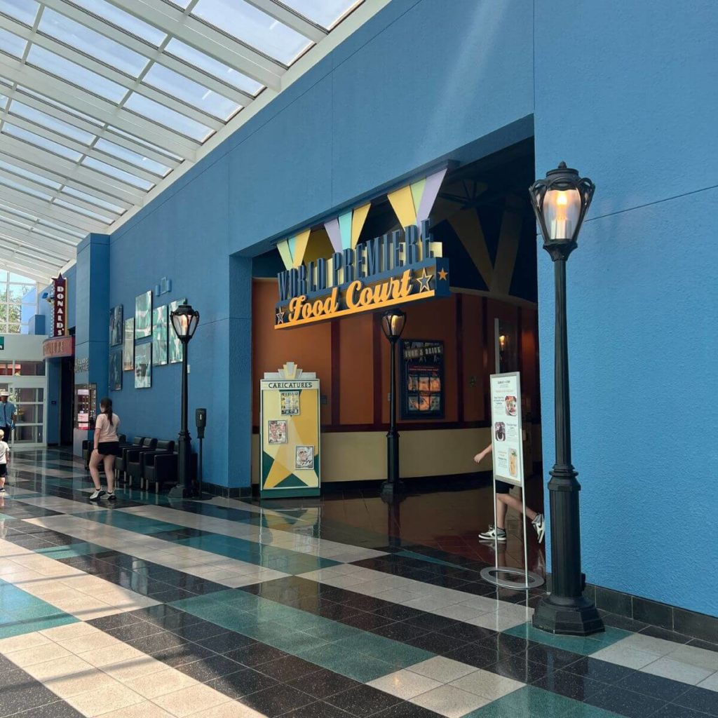 Photo of the exterior of the World Premiere Food Court.