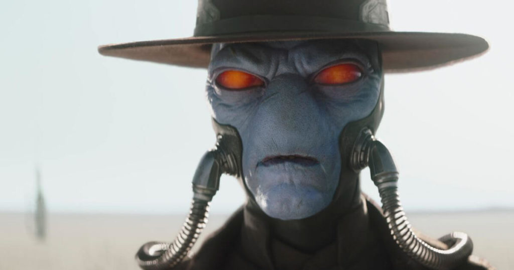 Photo still of the Star Wars character Cad Bane the bounty hunter.