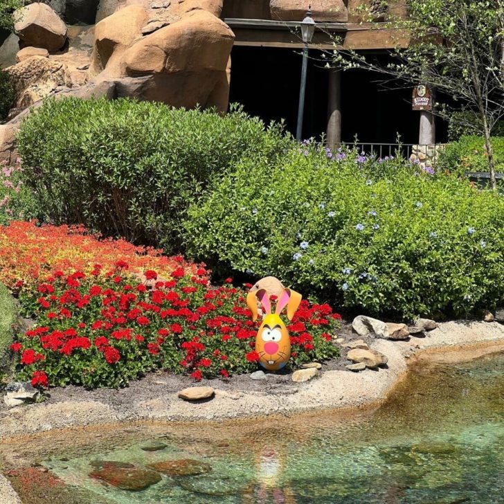 Photo of a hidden Easter egg from the Eggs-Stravaganza scavenger hunt at Epcot's Flower and Garden Festival.