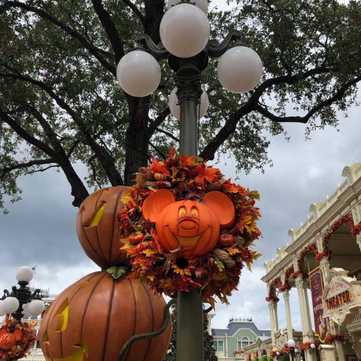 Photo of Halloween decorations at Magic Kingdom.