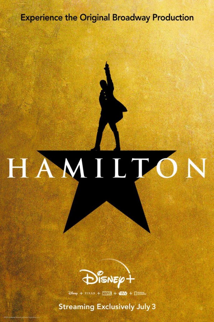 Promotional poster for Hamilton: The Musical recording.
