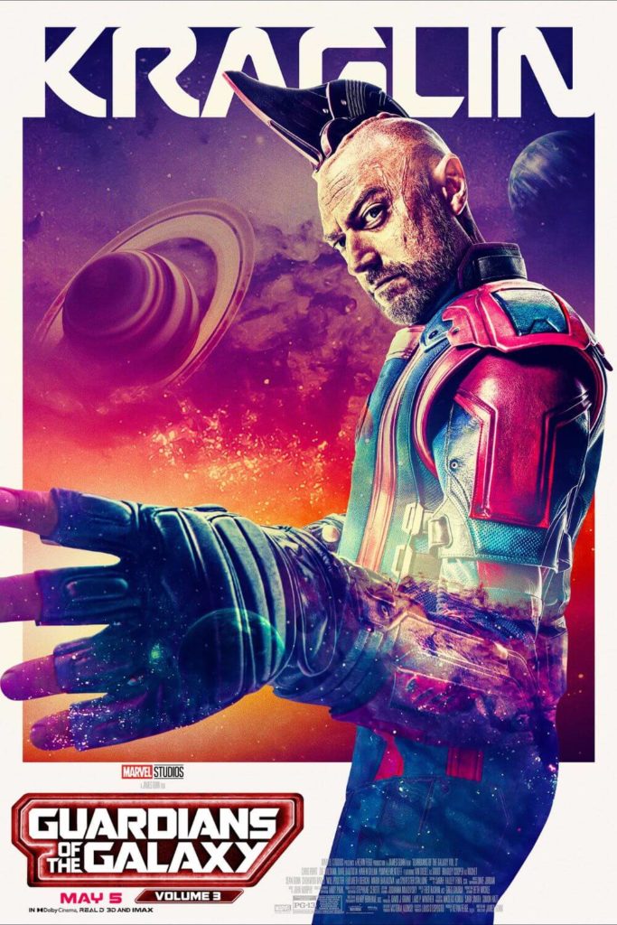 Promotional poster featuring Kraglin in Guardians of the Galaxy, Volume 3.