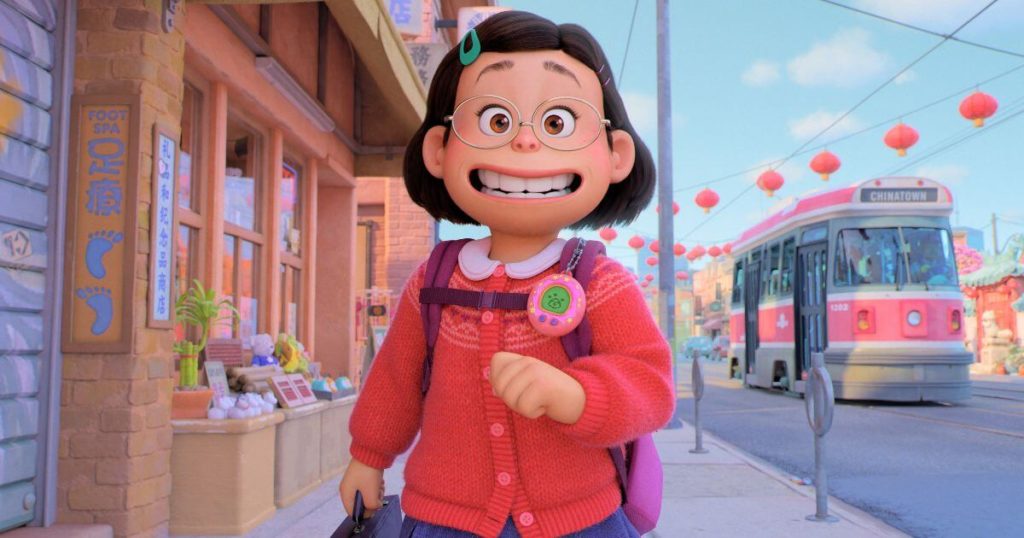 Photo still of Meilin walking down the street in Toronto's Chinatown.