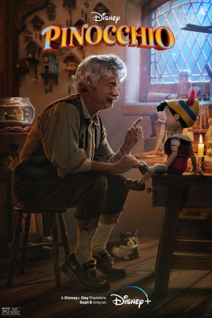 Promotional poster for the live action and CGI retelling of Pinocchio.