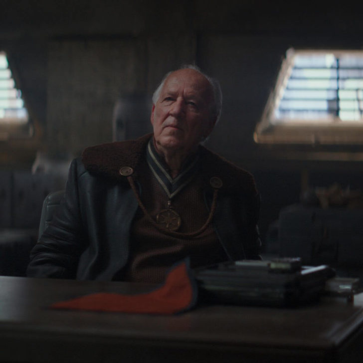 Photo still of a scene featuring The Client (Werner Herzog) in season one of The Mandalorian.