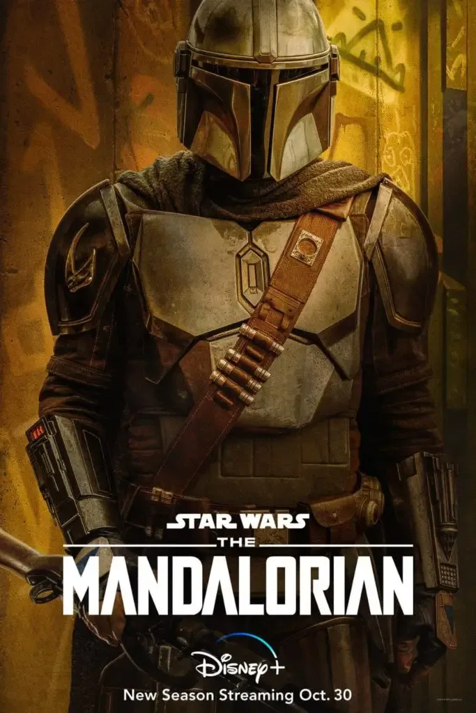 Promotional poster for season 2 of The Mandalorian featuring the titular character.