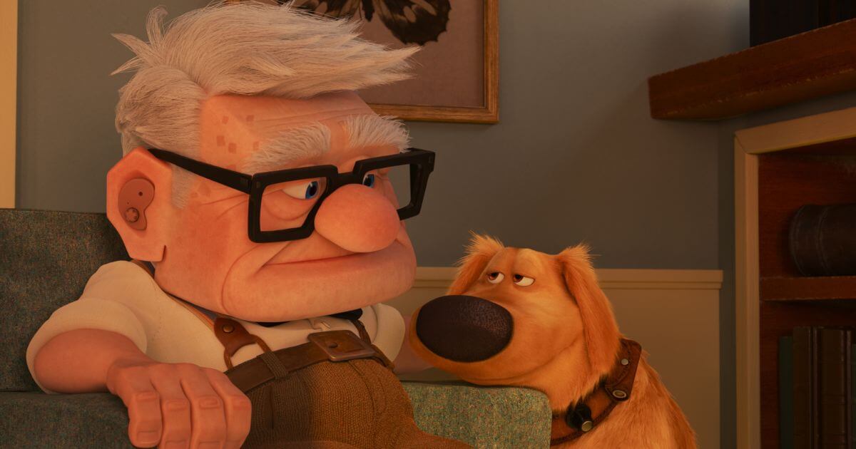 Photo still of Carl Fredricksen and Dug from Dug Days and Up.