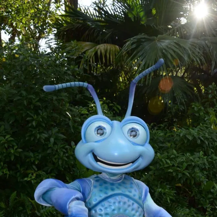 Photo of Flik from A Bug's Life at Animal Kingdom.