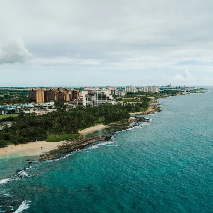 Aerial photo of the Ko Olina resort area in West Oahu, Hawaii.