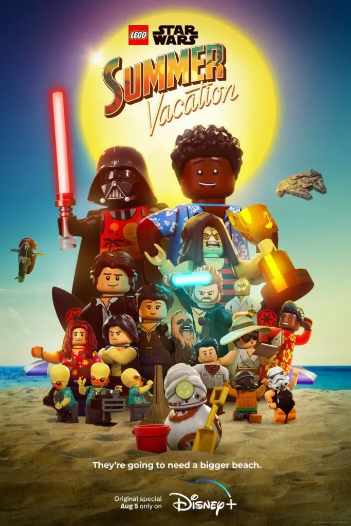 Promotional poster for the animated film, LEGO Star Wars Summer Vacation.