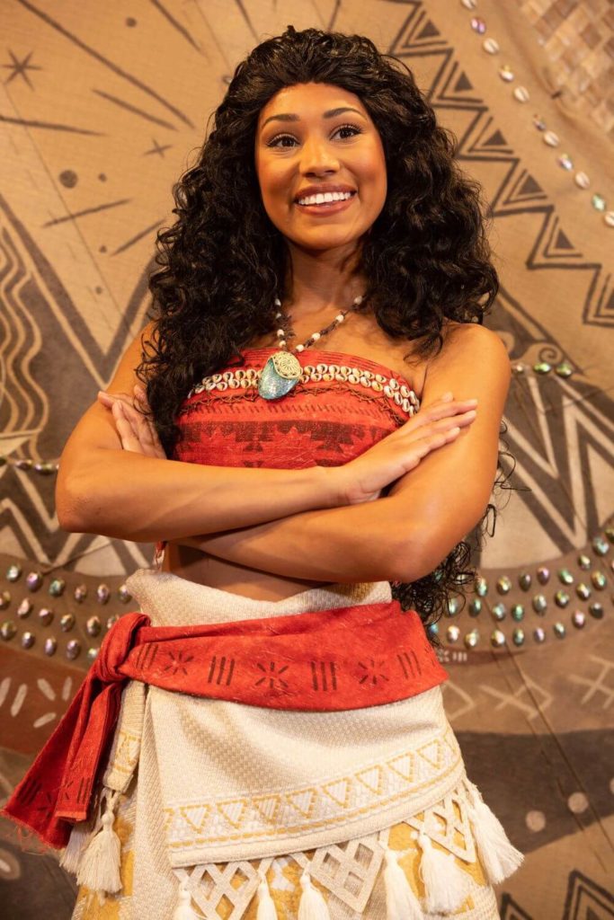 Photo of Moana posing at a meet-and-greet.