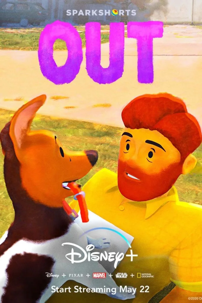 Promotional poster for the Sparkshorts film, Out.