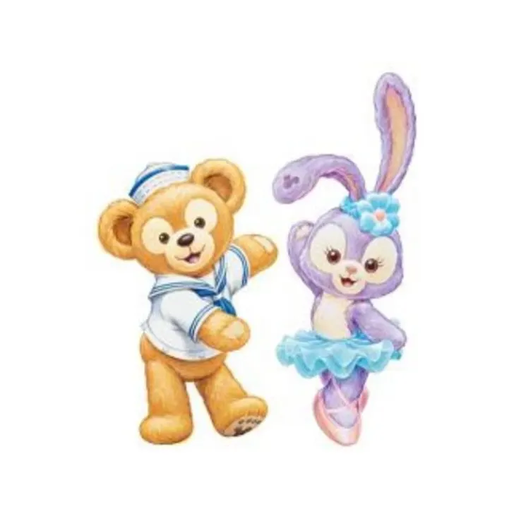 Drawing of Duffy the Bear and Stellalou the Rabbit from Tokyo Disney Resort.