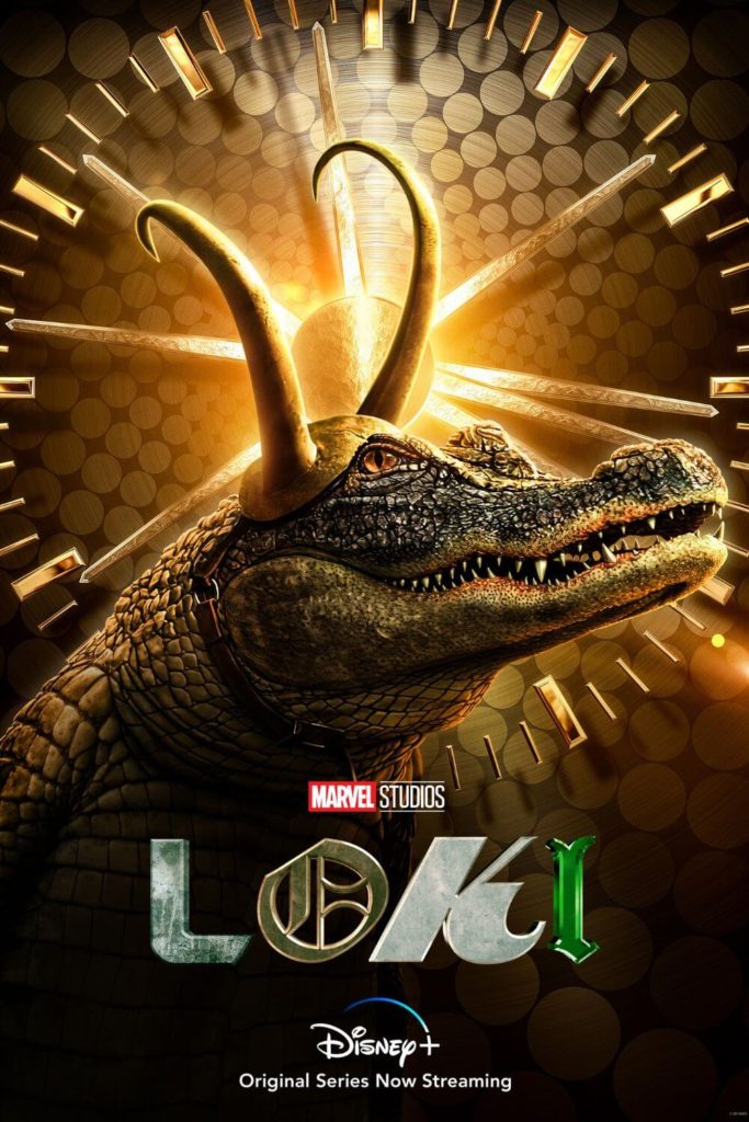 Promotional poster for the Marvel Studios Disney+ show, Loki, featuring Alligator Loki, aka Croki.
