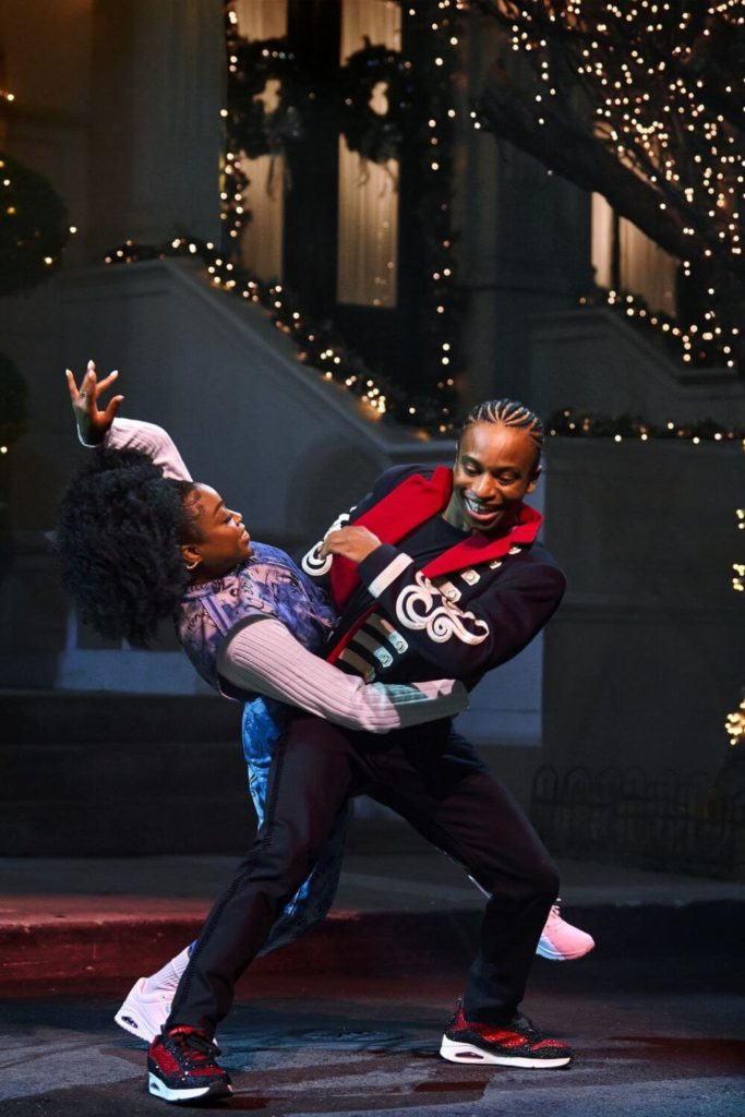 Maria-Clara, played by Caché Melvin, and the Nutcracker, played by Fik-Shun Stegall, in Disney's The Hip Hop Nutcracker.