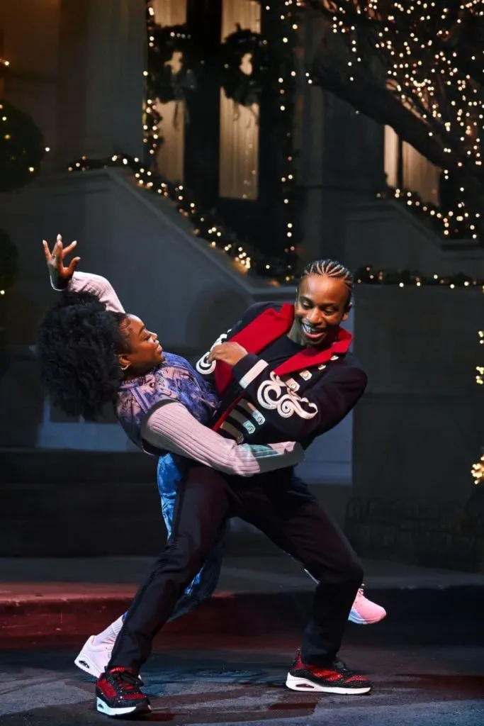 Maria-Clara, played by Caché Melvin, and the Nutcracker, played by Fik-Shun Stegall, in Disney's The Hip Hop Nutcracker.
