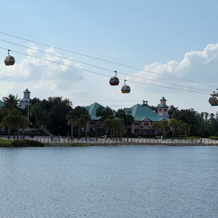 Photo of the Skyliner above Caribbean Beach Resort at Disney World