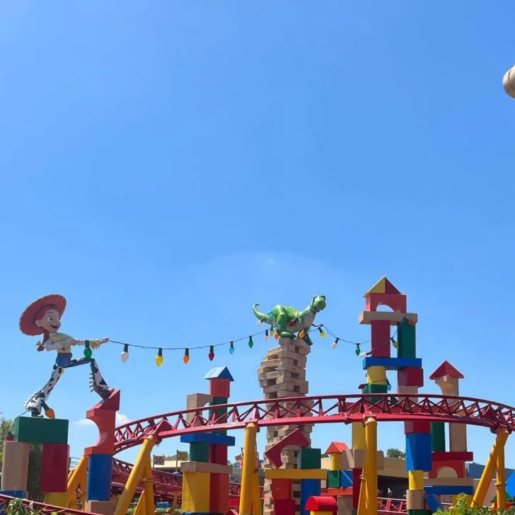 Photo of the Slinky Dog Dash roller coaster in Toy Story Land at Hollywood Studios.