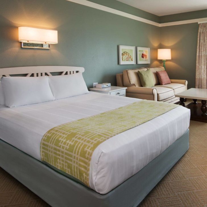 Photo of the interior of the newly refreshed rooms at Disney's BoardWalk Inn and Villas.
