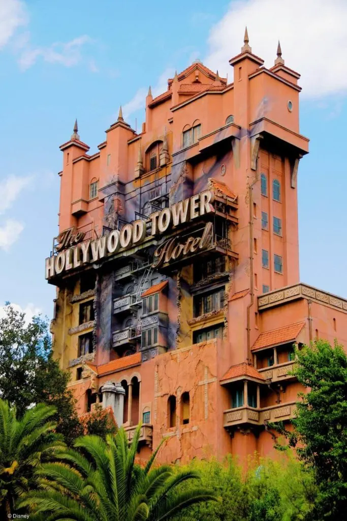 Photo of the Tower of Terror at Hollywood Studios during the day time.
