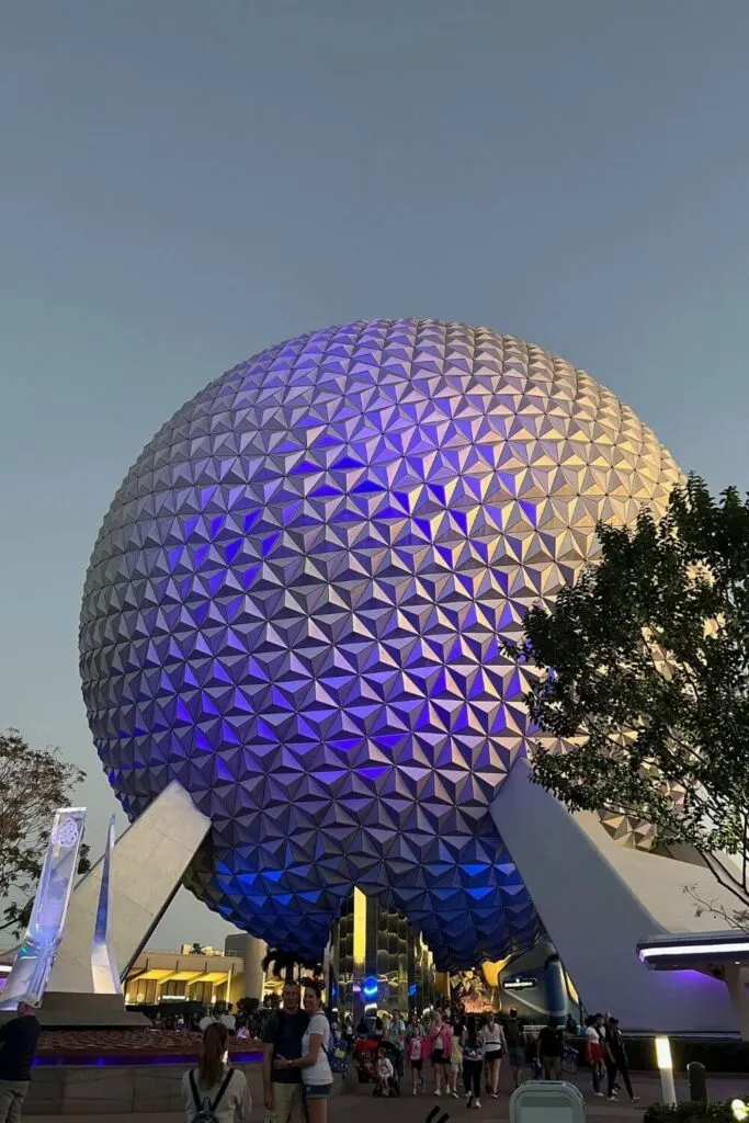 Photo of Spaceship Earth aka the Epcot ball ride.