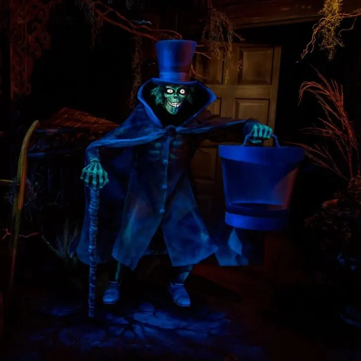 Photo of the infamous hat box ghost to be added to the Haunted Mansion ride at Magic Kingdom.