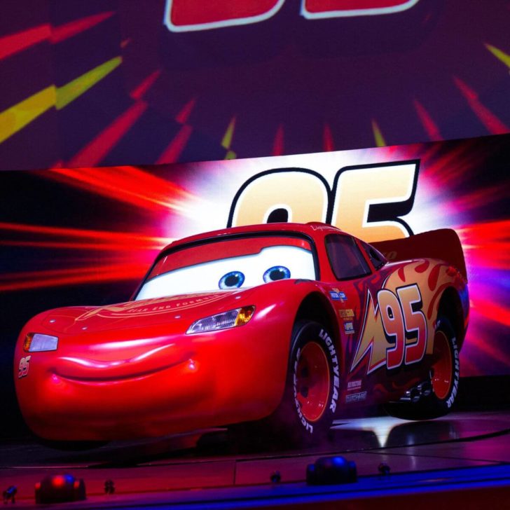 Photo of Lightning McQueen at his racing academy show.