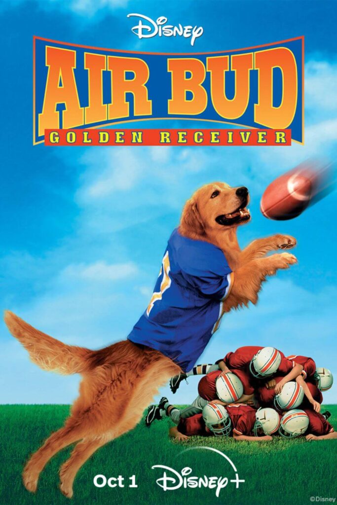 Promotional poster for the Disney movie Air Bud Golden Receiver.