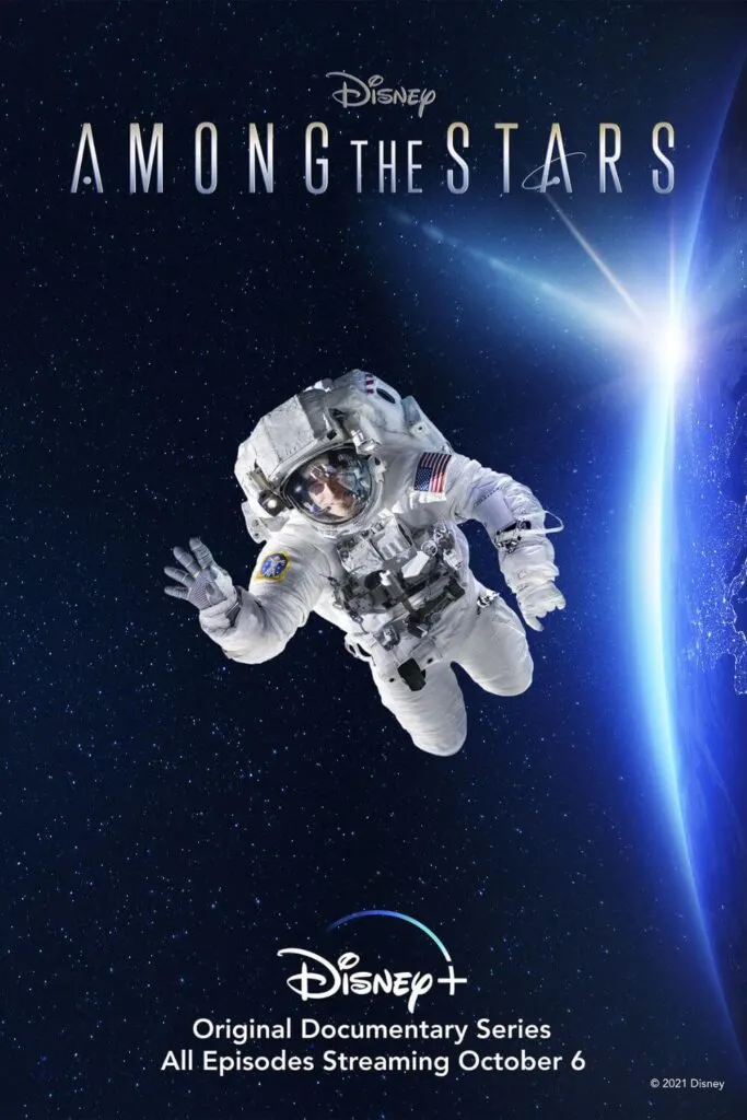 Promotional poster for the release of the documentary Among the Stars on Disney+.